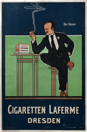 Fritz REHM - Grabado - Laferme Kenner Cigaretten, Dresden