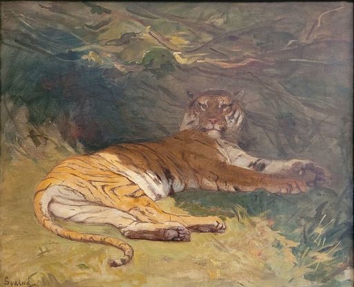Gustave SURAND - 绘画 - Tigre de Cochinchine