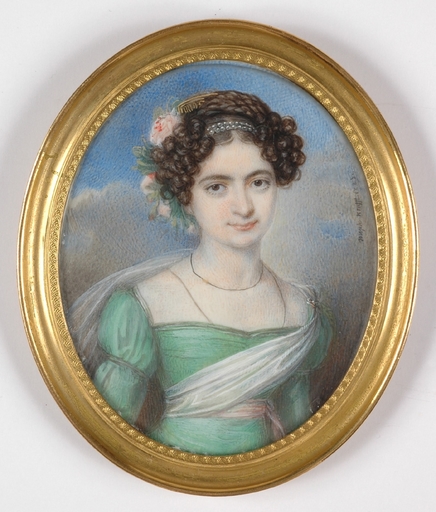 Joseph KRAFFT - Drawing-Watercolor - "Portrait of a Lady" 1823 important miniature