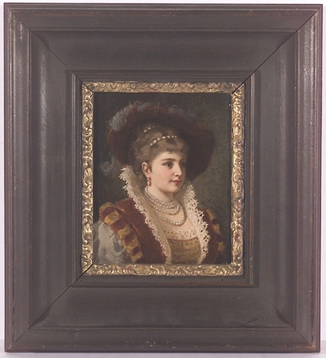 Anton EBERT - Painting - "Lady in Renaissance Costume" by Anton Ebert 