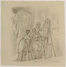 Anton EBERT - Drawing-Watercolor - "In Studio"