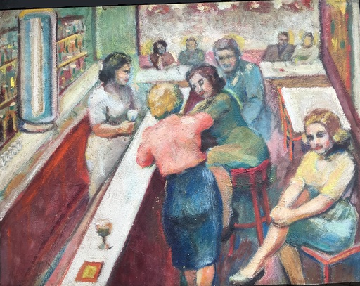 Theodor ROSENHAUER - Pintura - At the café