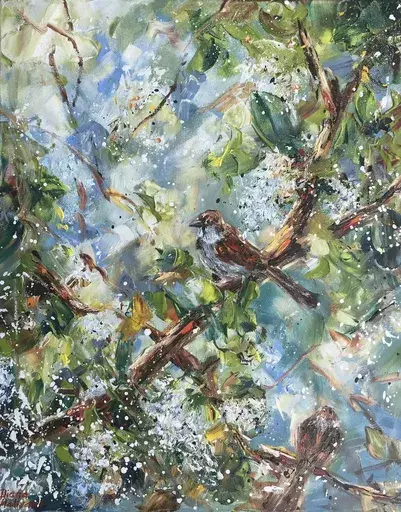 Diana MALIVANI - Peinture - Bird Cherry Tree
