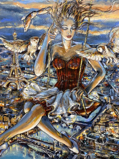 Jeanne SAINT CHERON - Painting - Arpèges Nocturnes 