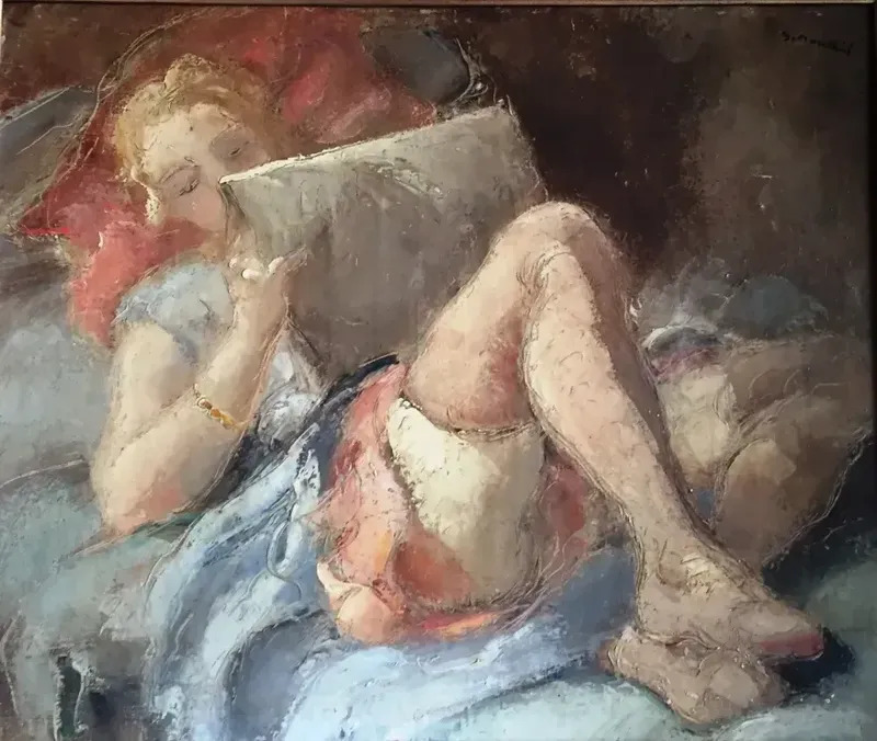 Femme A La Lecture By Jacque Monteil Buy Art Online Artprice