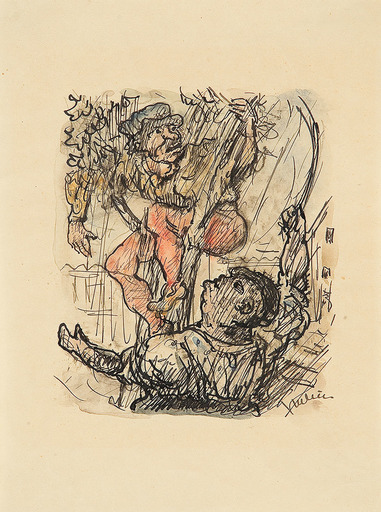 Alfred KUBIN - Zeichnung Aquarell - Der Schmied, um 1923