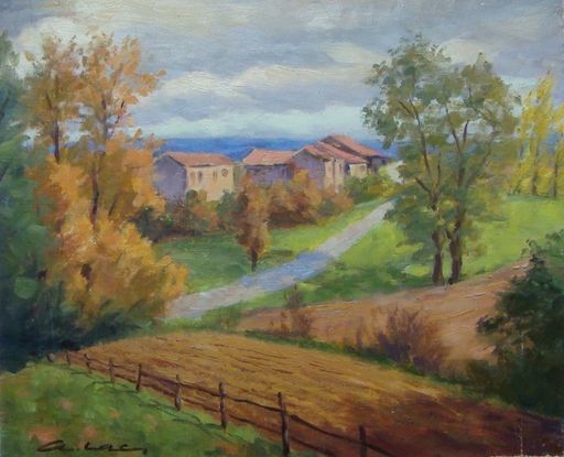 André LAC - Painting - Campagne lauragaise