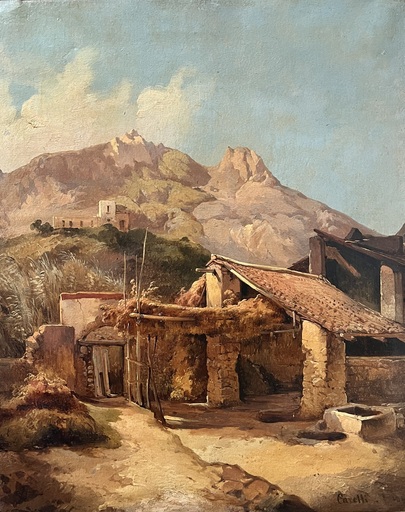 Consalvo CARELLI - Pintura - Old barn in the mountains