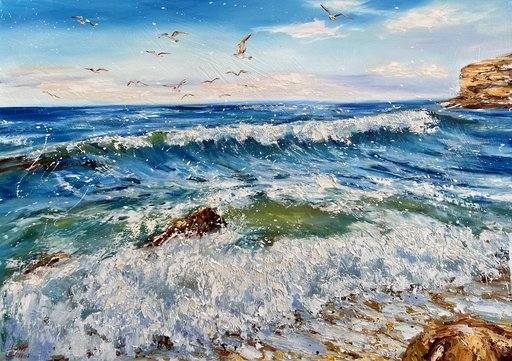 Diana MALIVANI - Gemälde - The Sea. Gulls