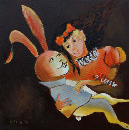 Danielle LEBRICQUIR - Gemälde - Berceuse pour un lapin