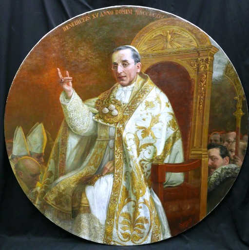 Emilio VASARRI - 绘画 - Portrait du pape Benoît XV s