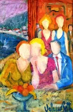 Valerio BETTA - Painting - Cena sul Garda- Dinner on Garda lake