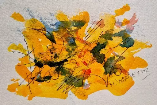 Hans WRAGE - Drawing-Watercolor - Ohne Titel - abstrakt # 23707