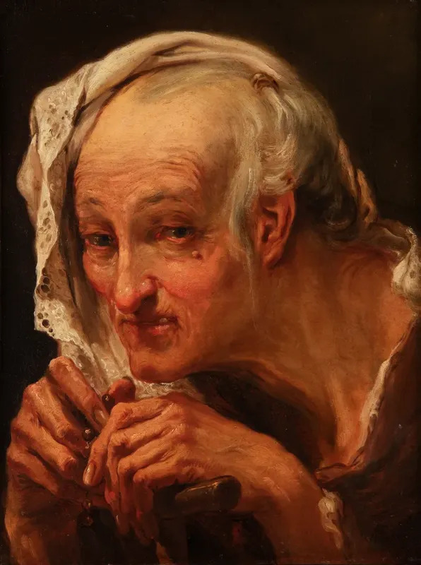 Head Of An Old Woman Praying By Gaetano Gandolfi Buy Art