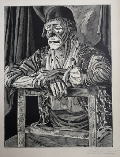 Jean André CHIEZE - Print-Multiple - Clown triste