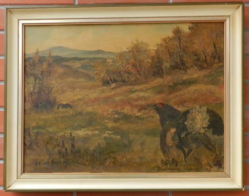 H. SCHOISSENGEIER - Gemälde - Tetras on the meadow 