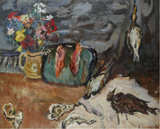 Vladimir NAIDITCH - Gemälde - Nature morte au gibier et au poisson
