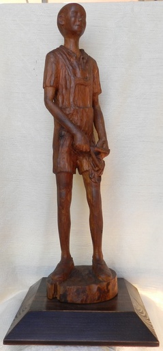 Julius BARTFAY - Escultura - Boy with a slingshot