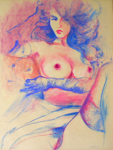 Helmut PREISS - Drawing-Watercolor - Erotische Schönheit