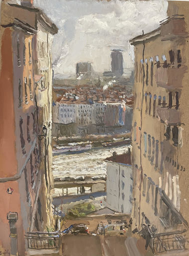 Marc DAILLY - Gemälde - Vue de la rue Grognard