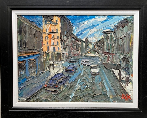 Alan KNIGHT - Peinture - Busy City Street