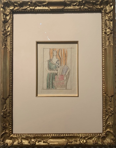 Fernand LÉGER - Drawing-Watercolor - Etude pour le Portrait de Madame Chester Dale