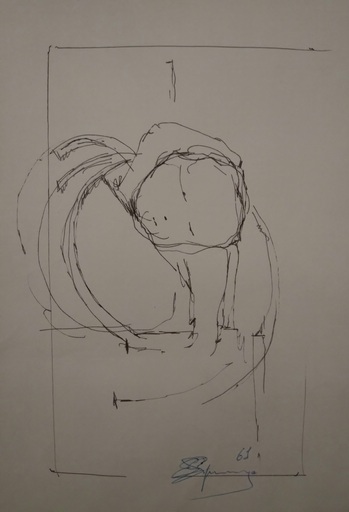 Henri ESPINOUZE - Zeichnung Aquarell - Enfant