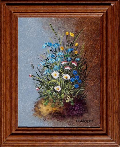 Johan Peter ALLROGGEN - Pittura - Stillleben Blumen in Vase