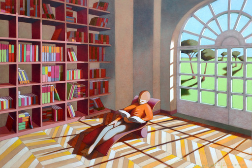 Federico CORTESE - Drawing-Watercolor - The reading room