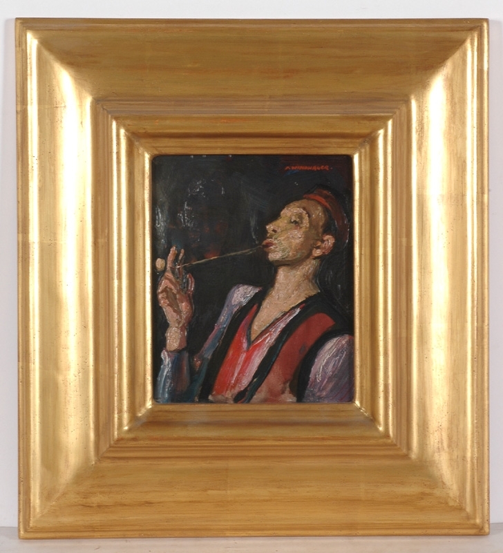 Franz WINDHAGER - 绘画 - "Pipe Smoker", Oil Painting, 1920's
