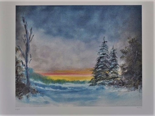 Olivier MOSSET - 版画 - Paysage de neige 