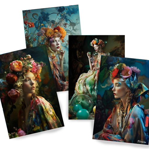 KSAVERA - Stampa-Multiplo - Belle Epoque DS0279 - set of 4 photo prints 
