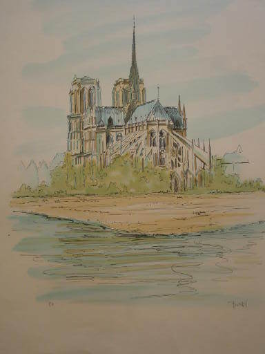 Josef BURES - Print-Multiple - Paris:Notre Dame,1963.