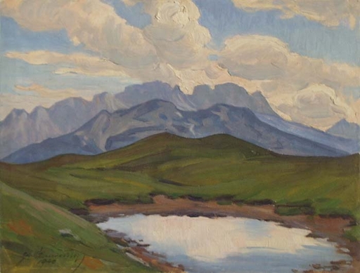 Josef Franz WEINWURM - Pittura - "Tyrolean Landscape", Oil Painting, 1940