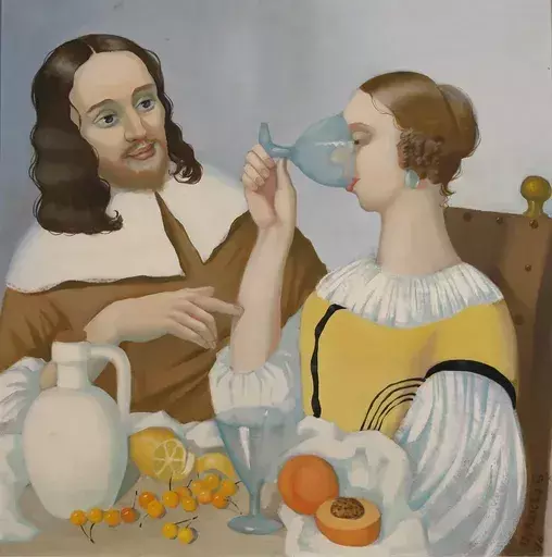 Valery SHUVALOVA - Painting - Dedication to Vermeer