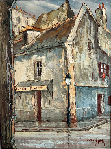 André BOYER - Gemälde - Le tire-bouchon, Montmartre