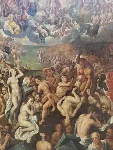 Frans I FLORIS - Painting - Last Judgment