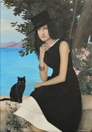 Nataliya BAGATSKAYA - Gemälde - Contemporary portrait "Once by the Sea"
