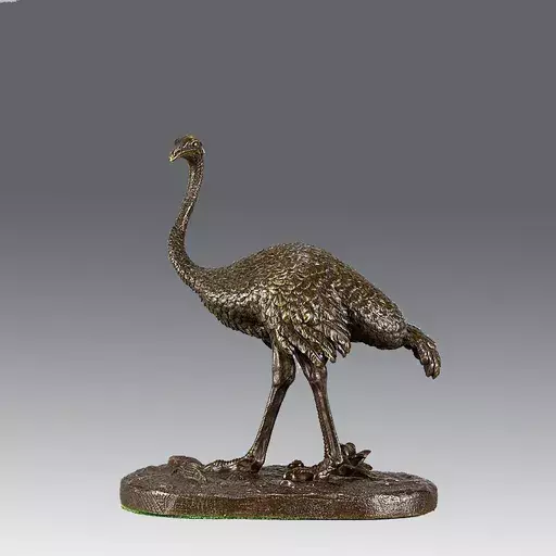 Alfred BARYE - Scultura Volume - Standing Ostrich