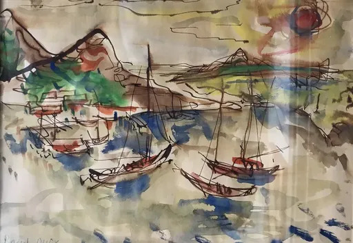 Raoul DUFY - Drawing-Watercolor - View of Honfleur