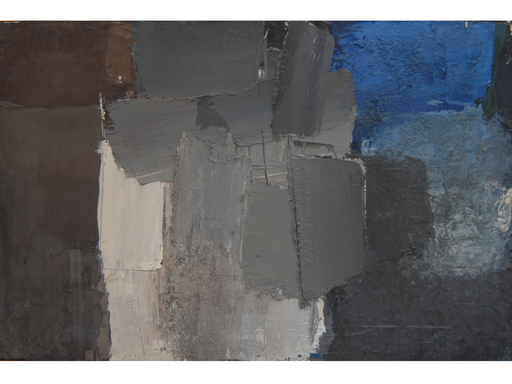 Alfredo CHIGHINE - Gemälde - Composizione bianco e blu