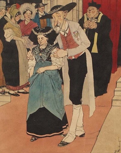 Josef DANILOWATZ - Drawing-Watercolor - "Elsass" by Josef Danilowatz, Watercolor, ca 1915