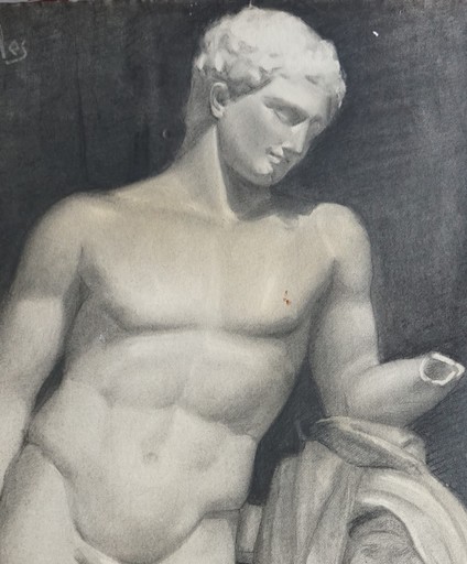 Angeles BENIMELLI - Drawing-Watercolor - Young Orator Narcissus Romano study