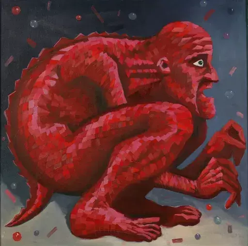 Valery SHUVALOVA - Painting - Red minotaur
