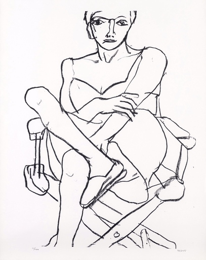 理查德•迪尔本康 - 版画 - Seated Woman in Chemise