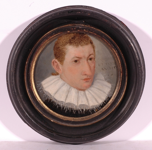 Lorenz STRAUCH - Miniature - "Young Man", 1592, Oil on Copper