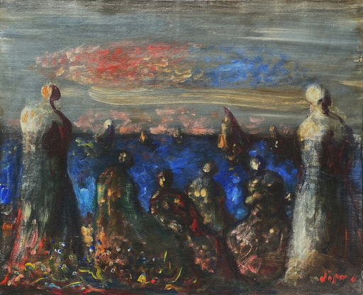 Sylvain VIGNY - Painting - Femmes sur la plage
