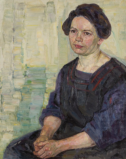 Marianne FIEGLHUBER-GUTSCHER - Pintura - Portrait of a woman, 1924