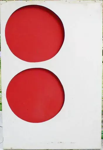 Albert CHUBAC - Escultura - «  Disques cinétiques rouges » Vers 1965