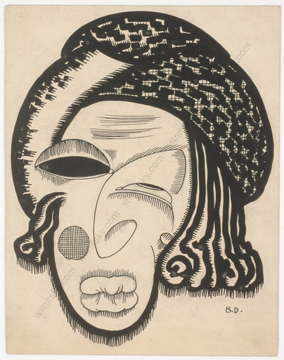 Boris DEUTSCH - Disegno Acquarello - Boris Deutsch (1892-1978) "The Face", ink drawing, ca. 1925
